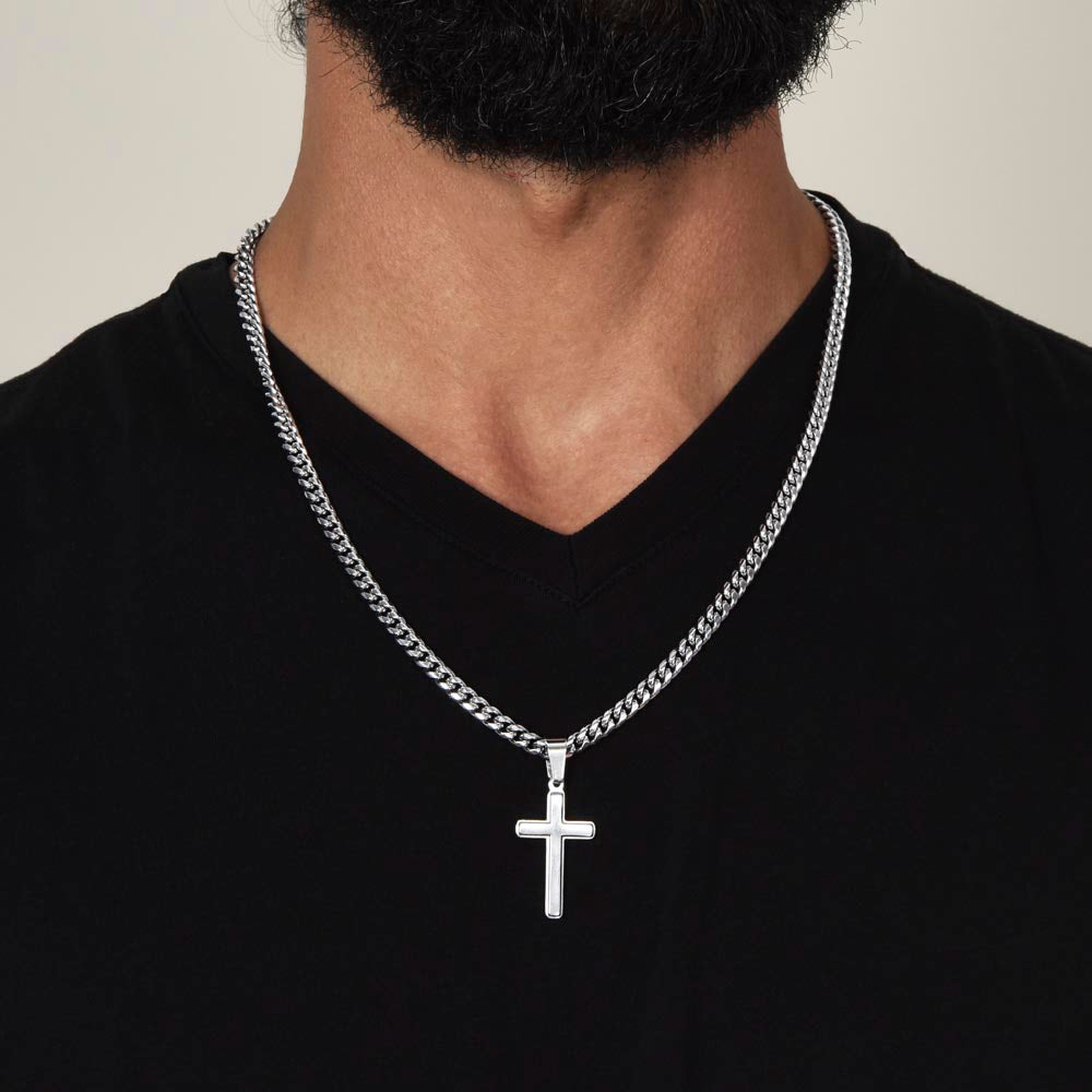 To My Son Cross Necklace From Mom – I've Loved Every Version of You | Personalized Engraved Cross