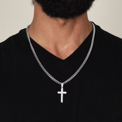To My Son Cross Necklace From Dad – Proud of the Man You've Become