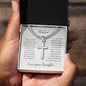 To My Stepdad Cross Necklace From Daughter – You Earned Your Place in My Life | Personalized Engraving Gift