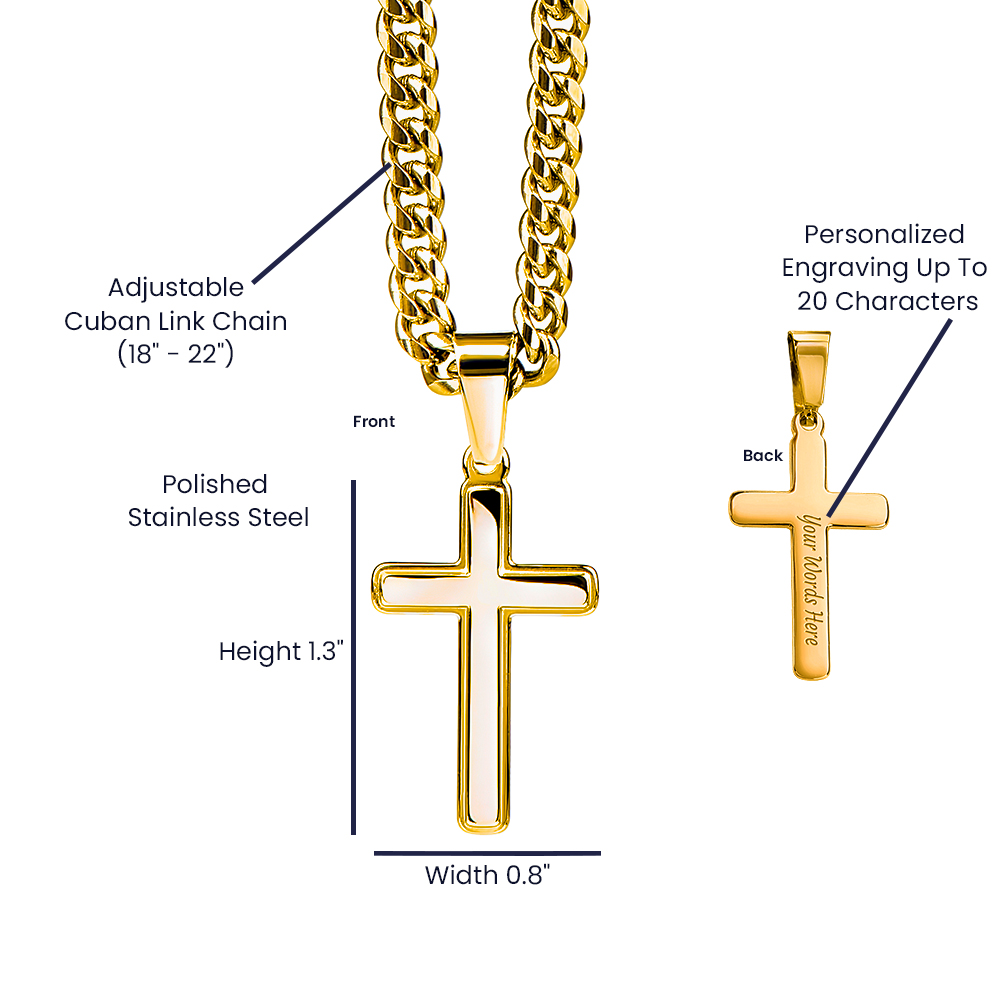 To My Son Cross Necklace From Mom – I've Loved Every Version of You | Personalized Engraved Cross