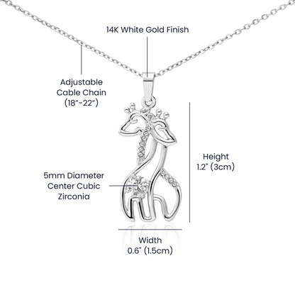 To My Granddaughter Giraffe Necklace – Stronger Than You Think, Braver Than You Know