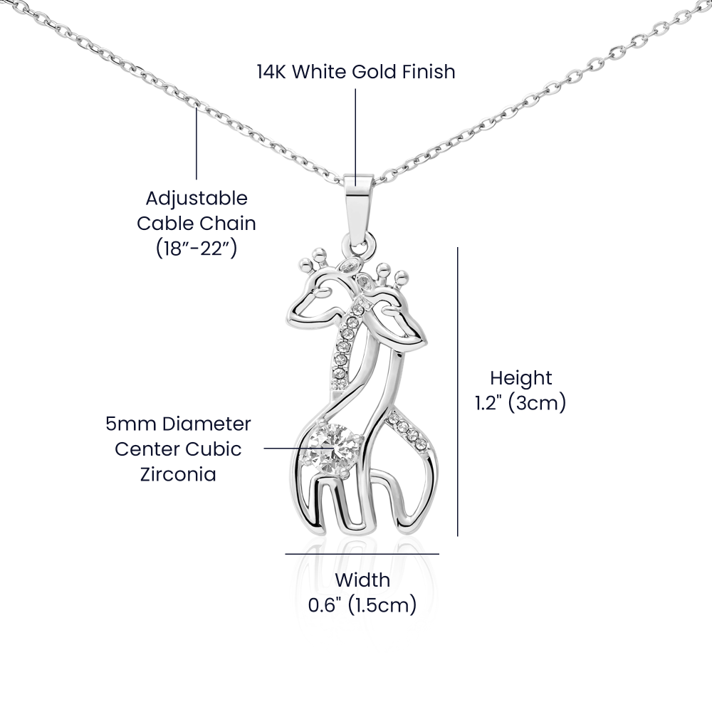 To My Granddaughter Giraffe Necklace – Being Your Grandma Is a Gift I'll Always Treasure