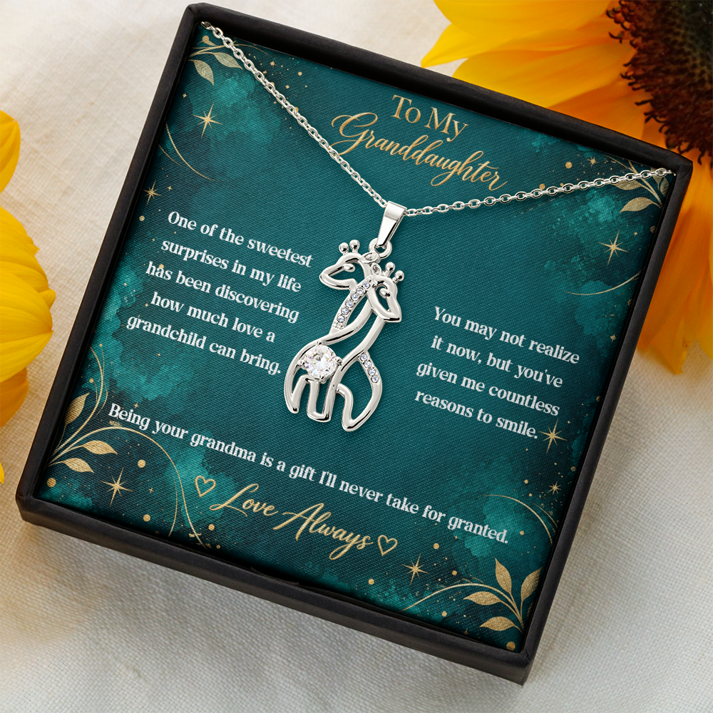 To My Granddaughter Giraffe Necklace – Being Your Grandma Is a Gift I'll Always Treasure
