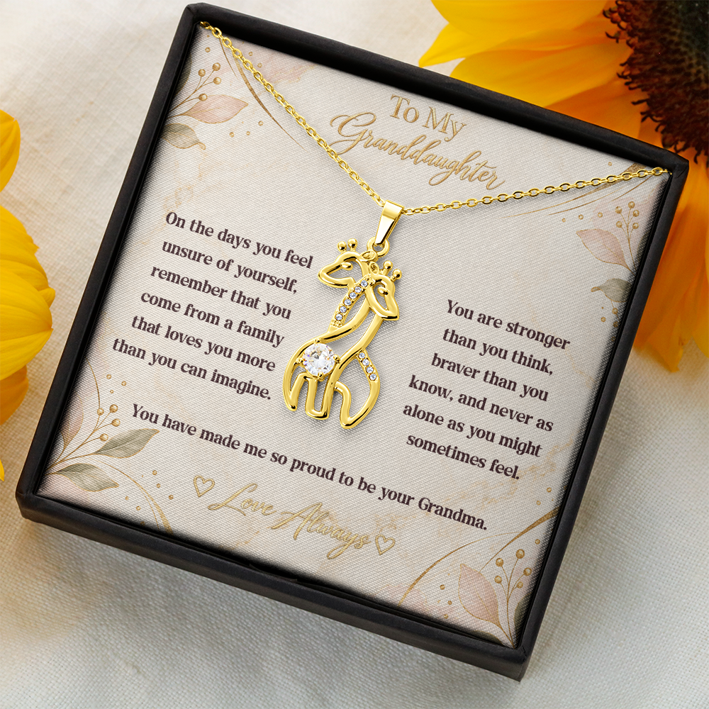 To My Granddaughter Giraffe Necklace – Stronger Than You Think, Braver Than You Know