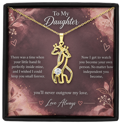 To My Daughter Giraffe Necklace – You'll Never Outgrow My Love