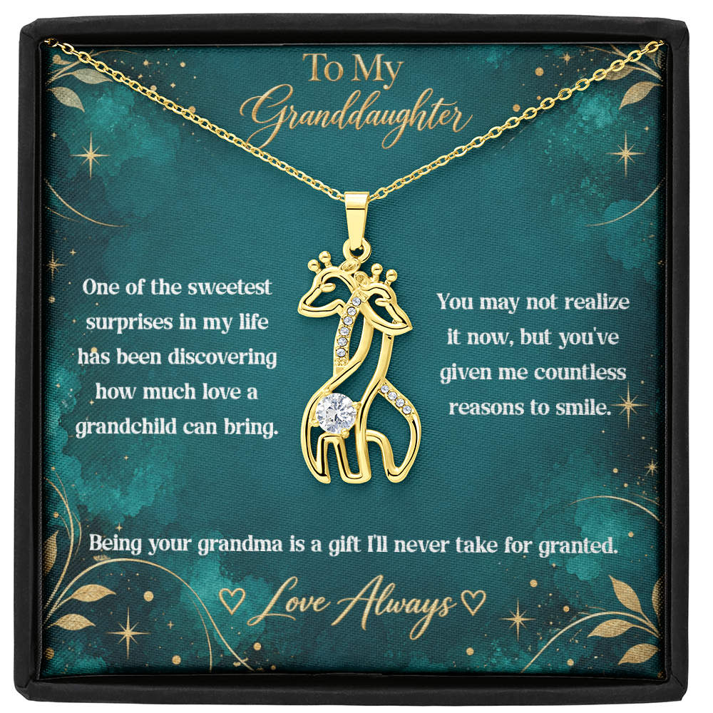 To My Granddaughter Giraffe Necklace – Being Your Grandma Is a Gift I'll Always Treasure