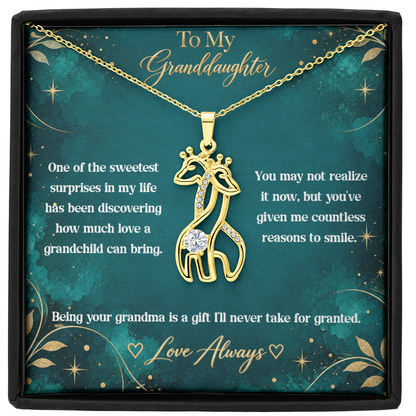To My Granddaughter Giraffe Necklace – Being Your Grandma Is a Gift I'll Always Treasure