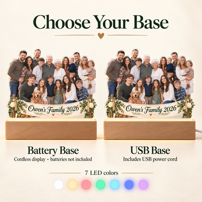 Custom Family Reunion Photo LED Acrylic Plaque – Personalized Family Gathering Keepsake
