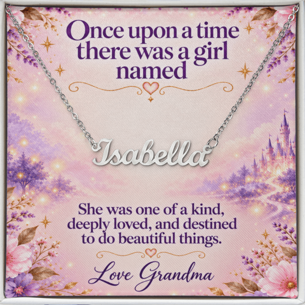 Once Upon a Time Personalized Name Necklace – Fairytale Gift for Daughter or Granddaughter